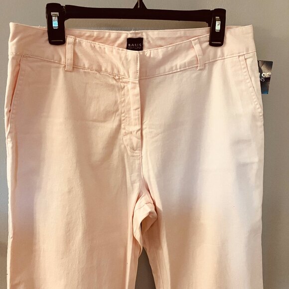 NWT Basic Editions Womens Light Pink Capris Size 12 - Picture 7 of 9